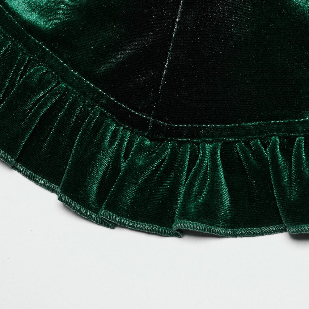 Velvet Lace-Up Shirt with Bat Collar and Gradient Design