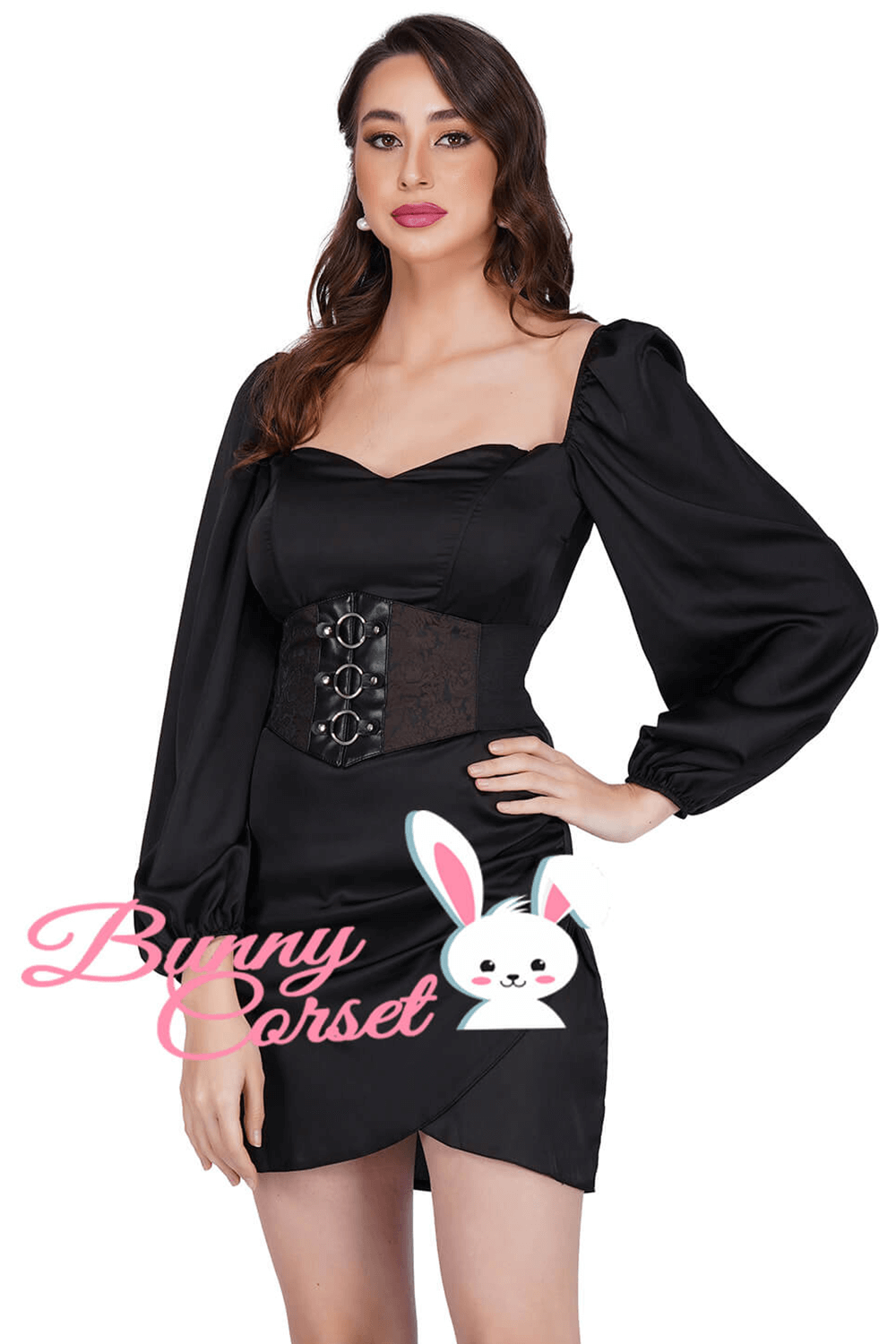 US SALE of Versatile Waist-Cinching Corset Belt in Faux Leather