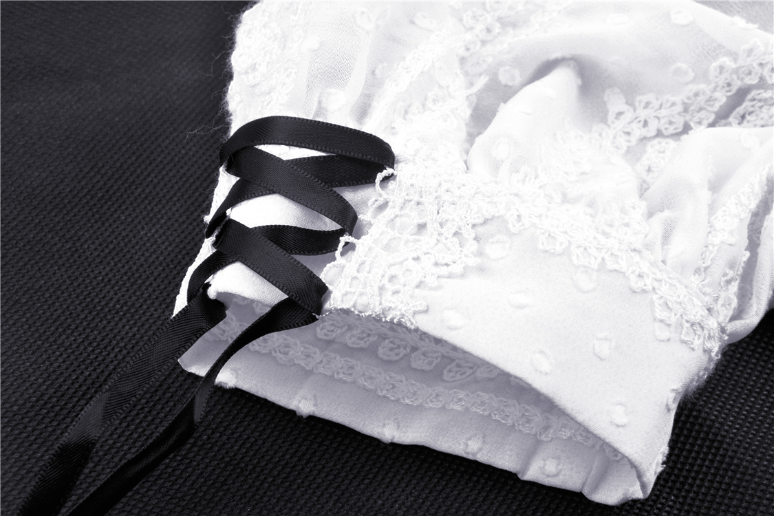 Victorian Black White Midi Dress - Gothic Lolita Style