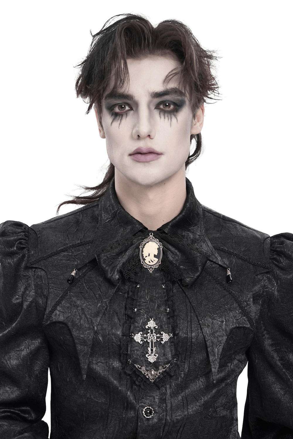 Victorian Bow Collar Neckpiece with Baroque Lace Drop Tie