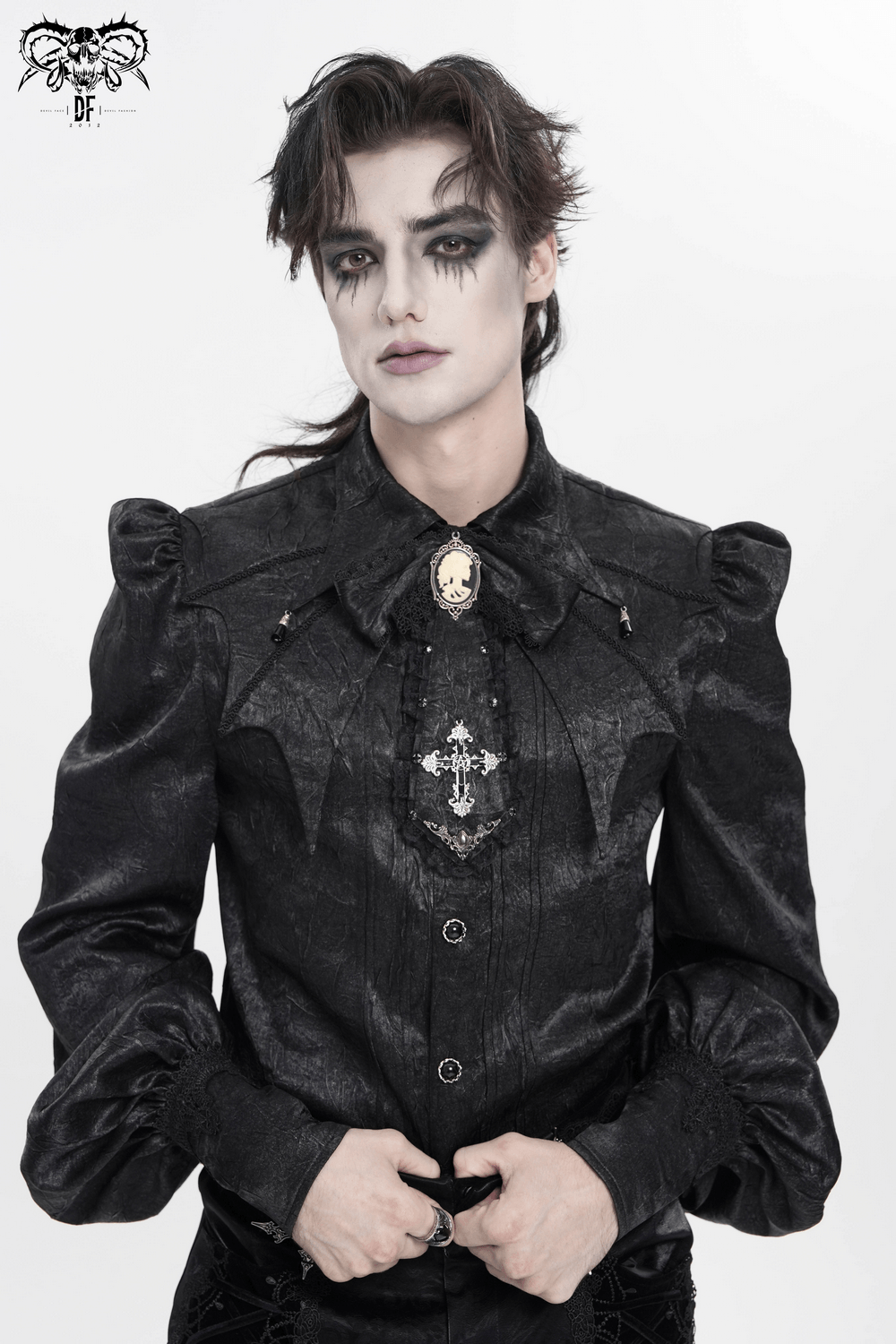 Victorian Bow Collar Neckpiece with Baroque Lace Drop Tie