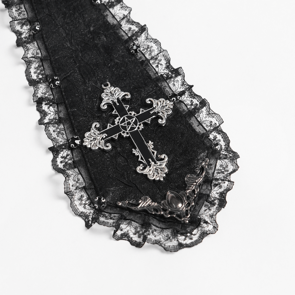 Victorian Bow Collar Neckpiece with Baroque Lace Drop Tie