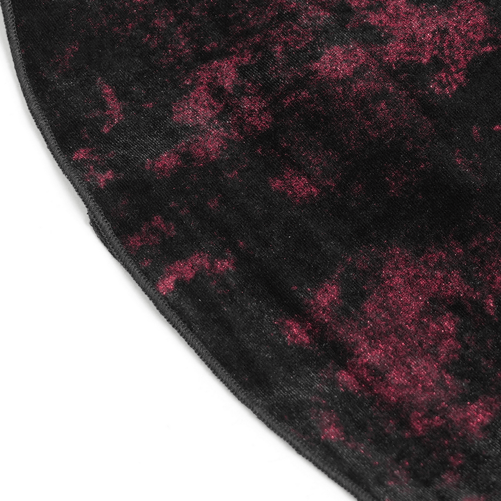 Victorian Burgundy Velvet Lace-Up Bell Sleeve Top