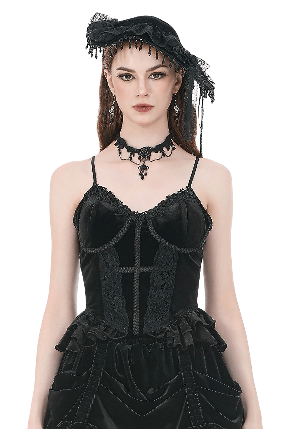 Victorian Dark Romance Spaghetti Strap Corset Top for Women