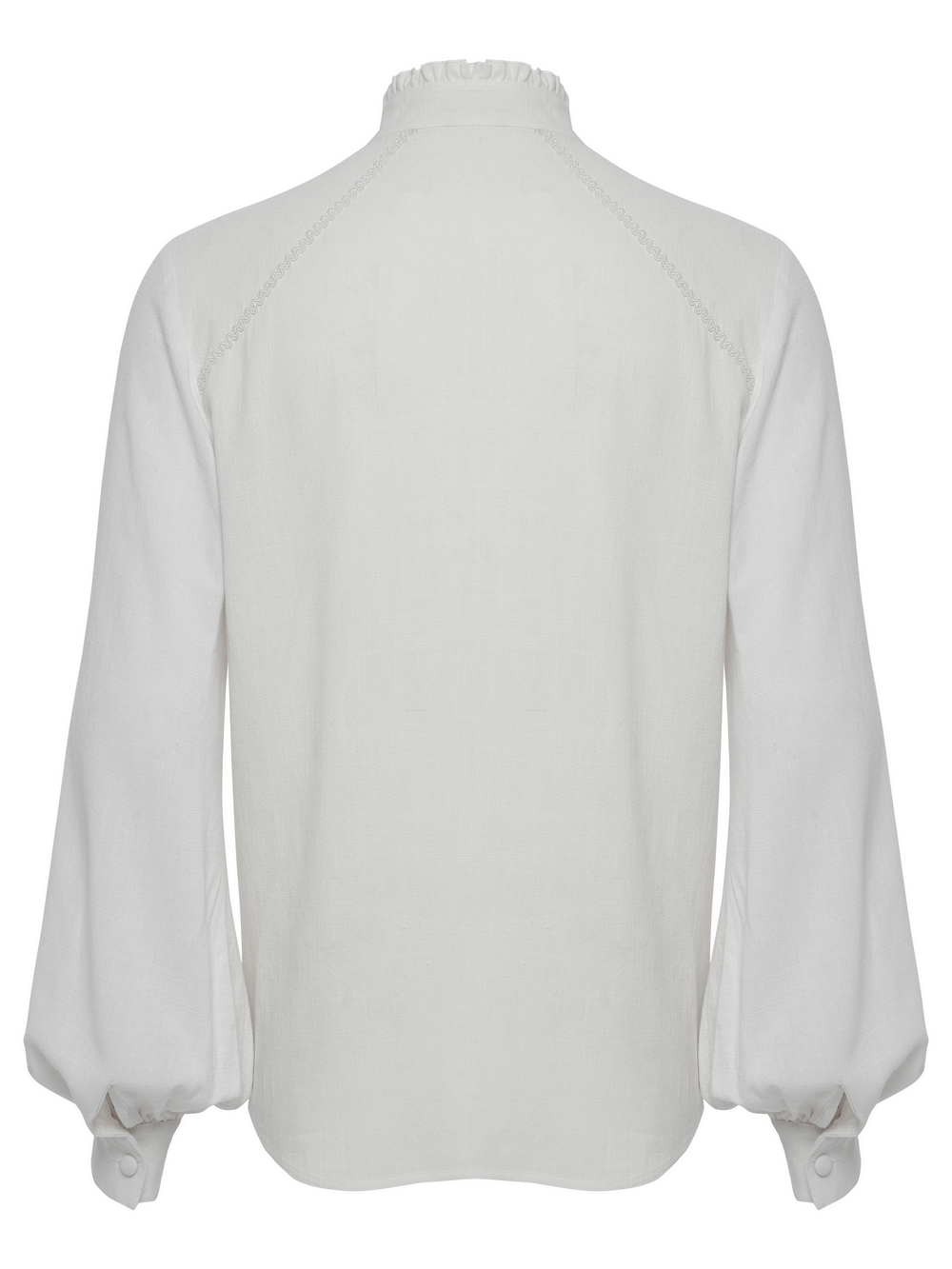Victorian Embroidered White Shirt with Puff Sleeves