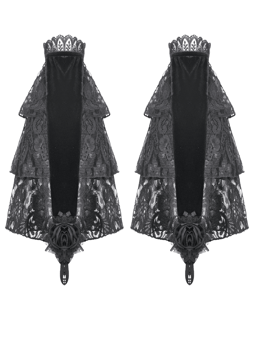 Victorian Floral Lace Arm Warmers for Alternative Styling