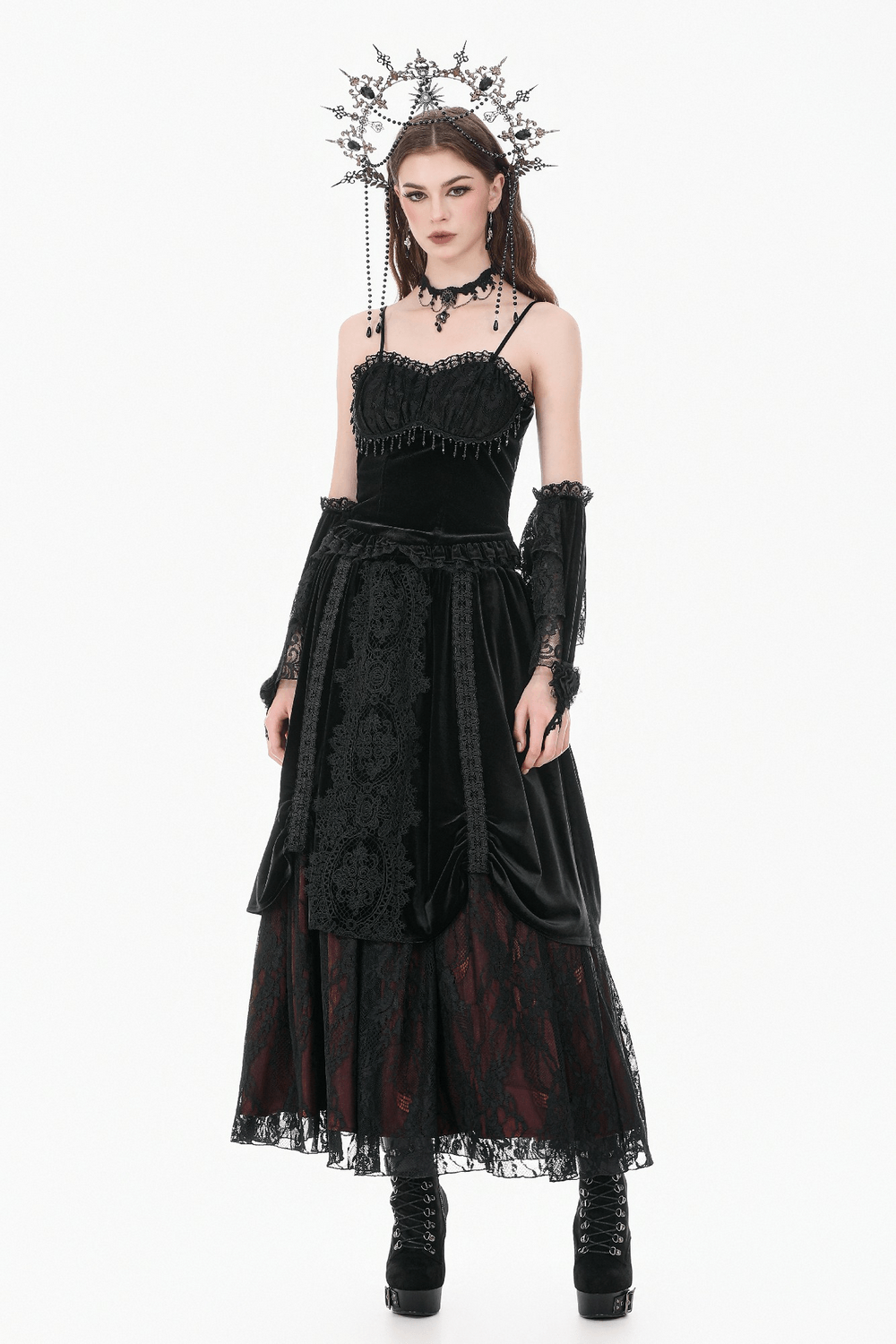 Victorian Floral Lace Arm Warmers for Alternative Styling