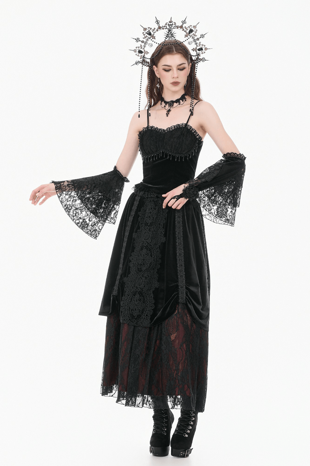 Victorian Floral Lace Arm Warmers for Alternative Styling