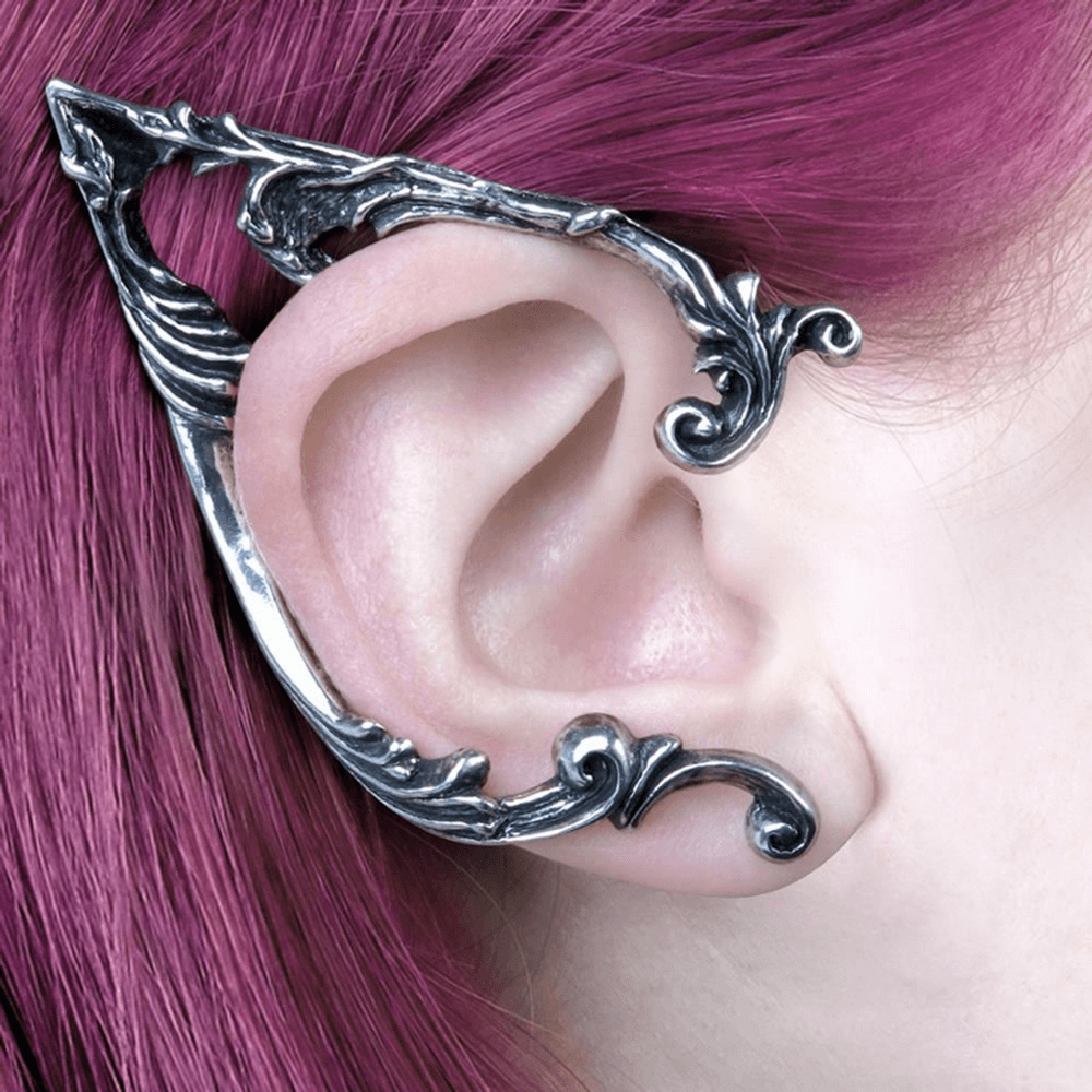 Victorian Gothic Elf Ear Wraps with Swirling Flourishes