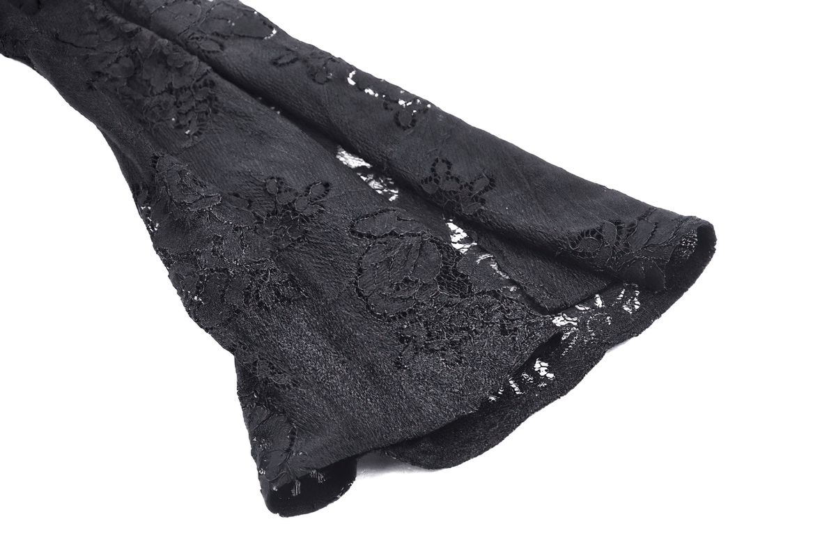 Victorian Gothic Lace Mini Dress with Corset Back