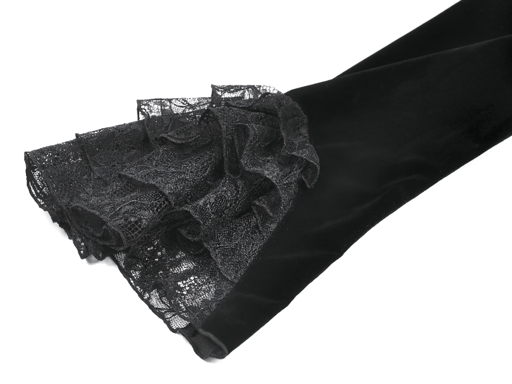 Victorian Gothic Lace Shrug with Velvet Bell Sleeves