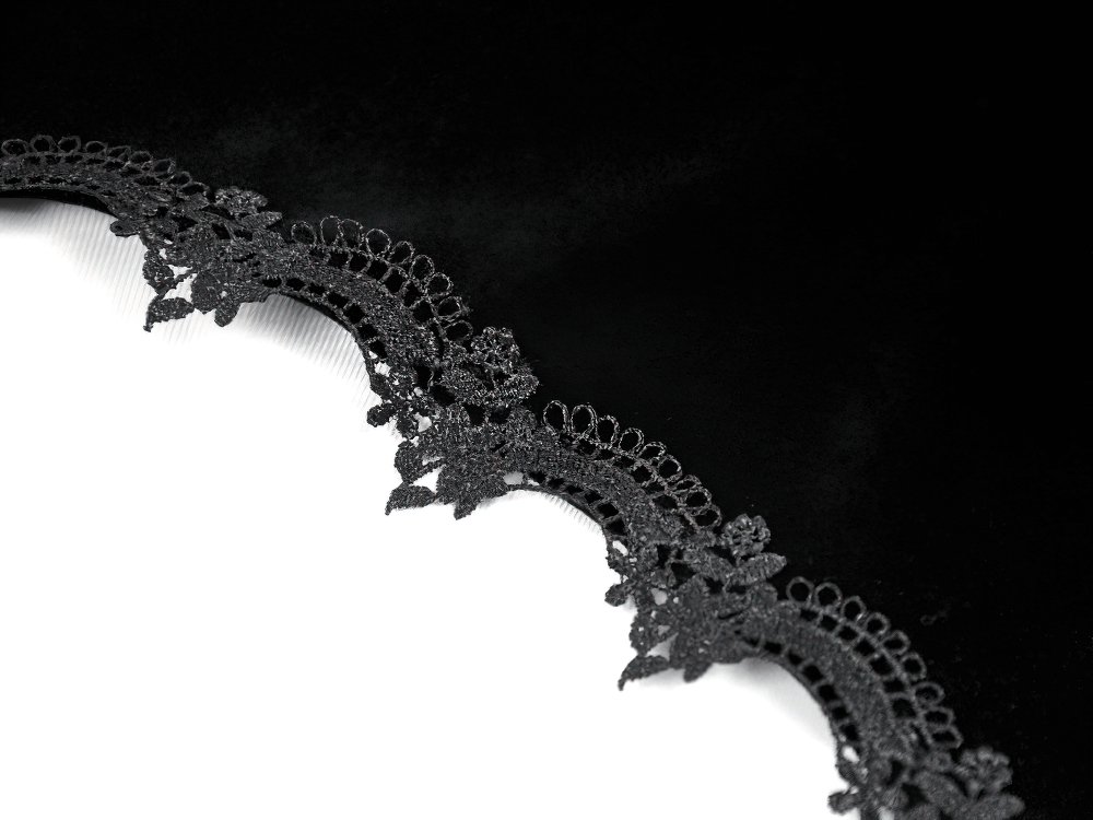 Victorian Gothic Lace Shrug with Velvet Bell Sleeves