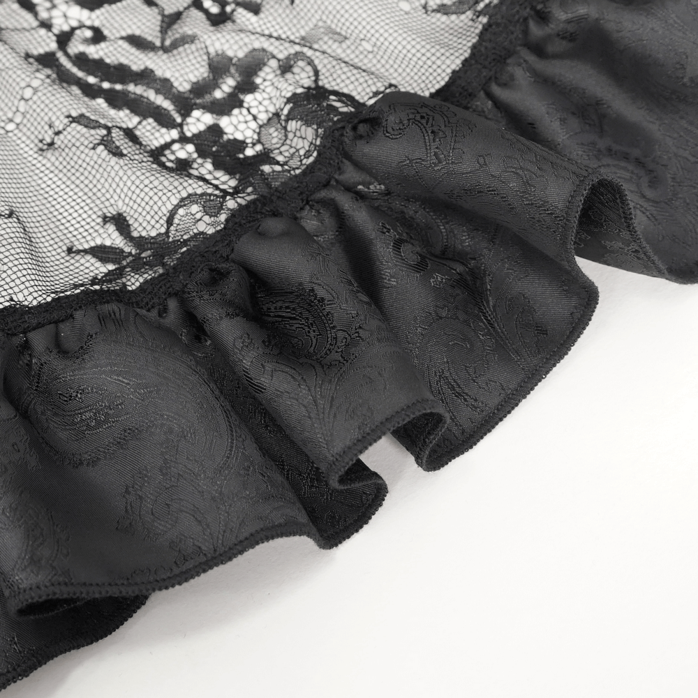 US SALE of Victorian Gothic Lace Skirt with Ruffled Layers