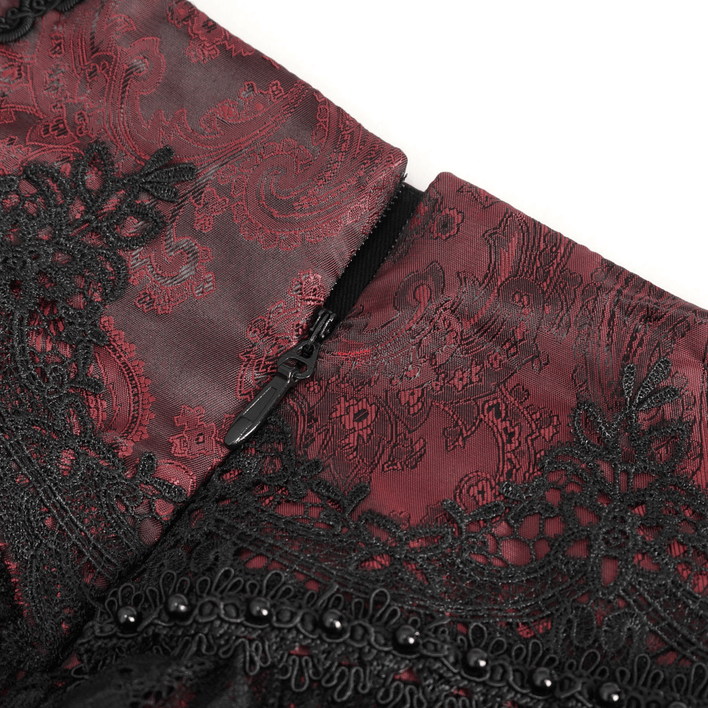US SALE of Victorian Gothic Lace Skirt with Ruffled Layers