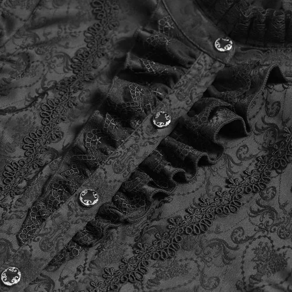 Victorian Gothic Lace Up Blouse with Bell Sleeves