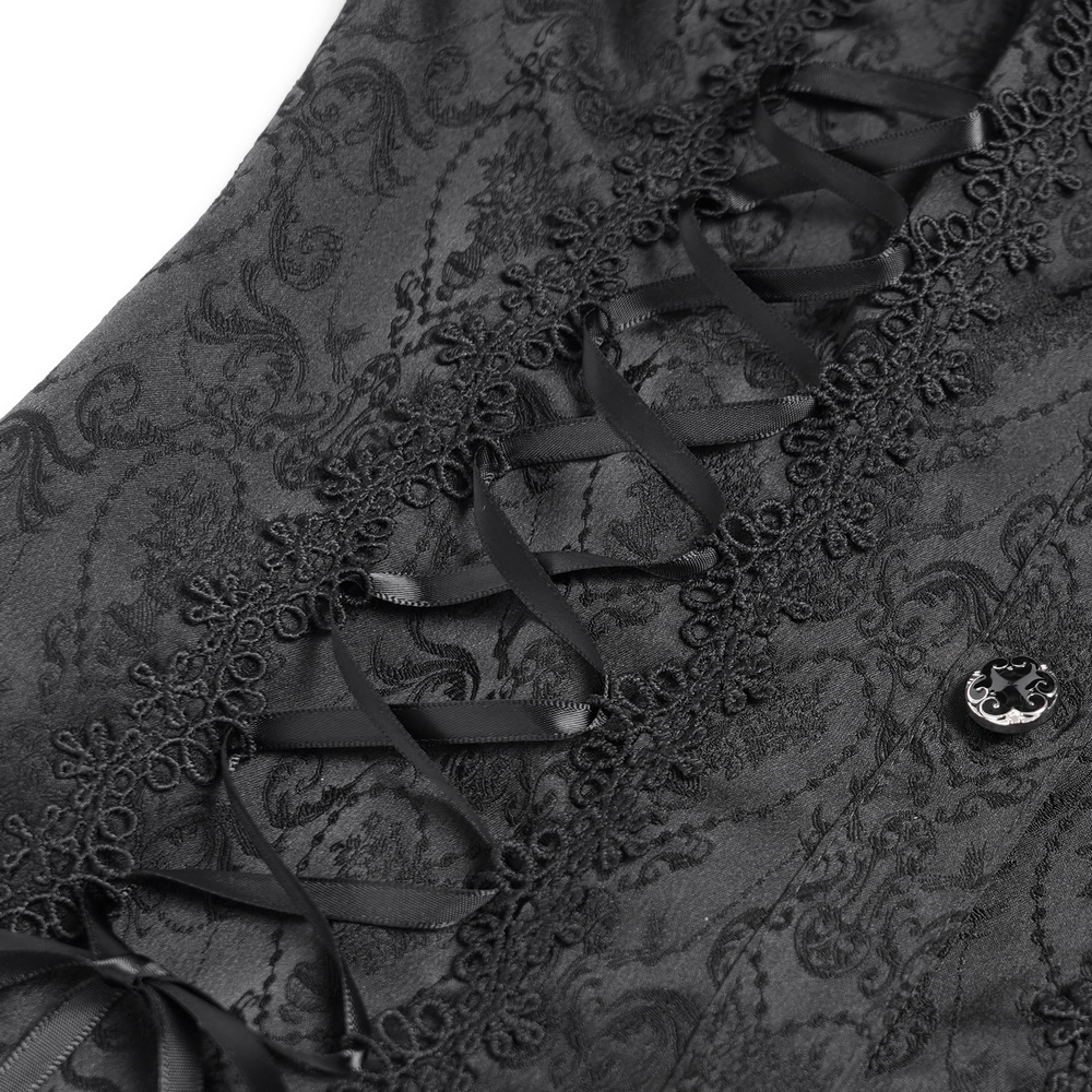Victorian Gothic Lace Up Blouse with Bell Sleeves