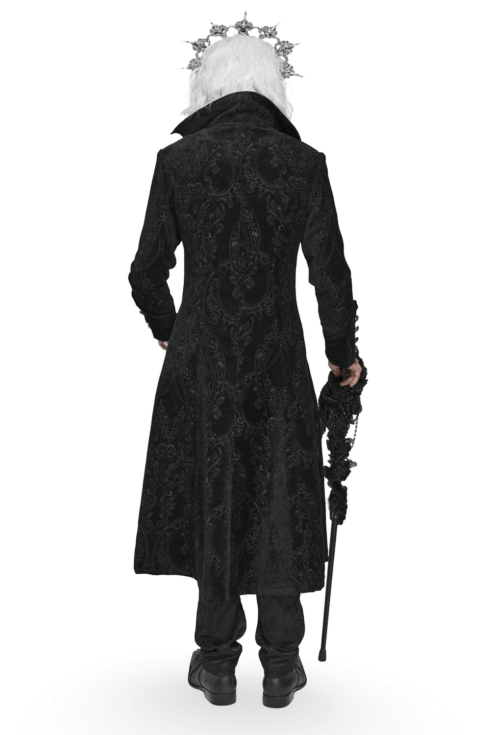 Victorian Gothic Tailcoat with Brocade and Metal Buttons