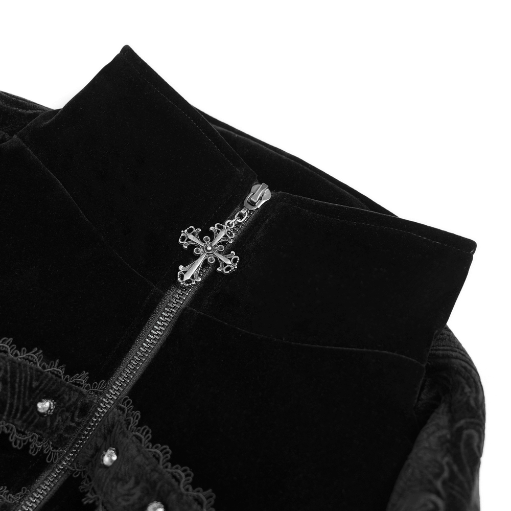 Victorian Gothic Tailcoat with Brocade and Metal Buttons