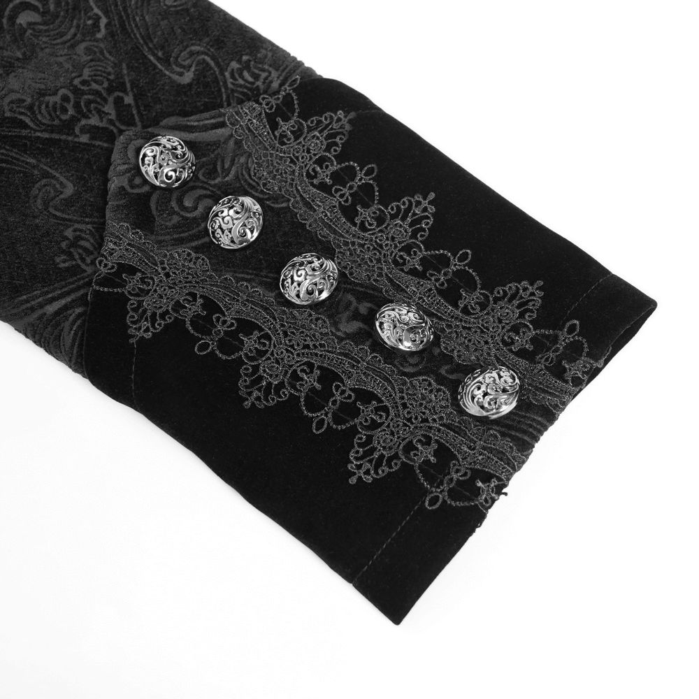 Victorian Gothic Tailcoat with Brocade and Metal Buttons