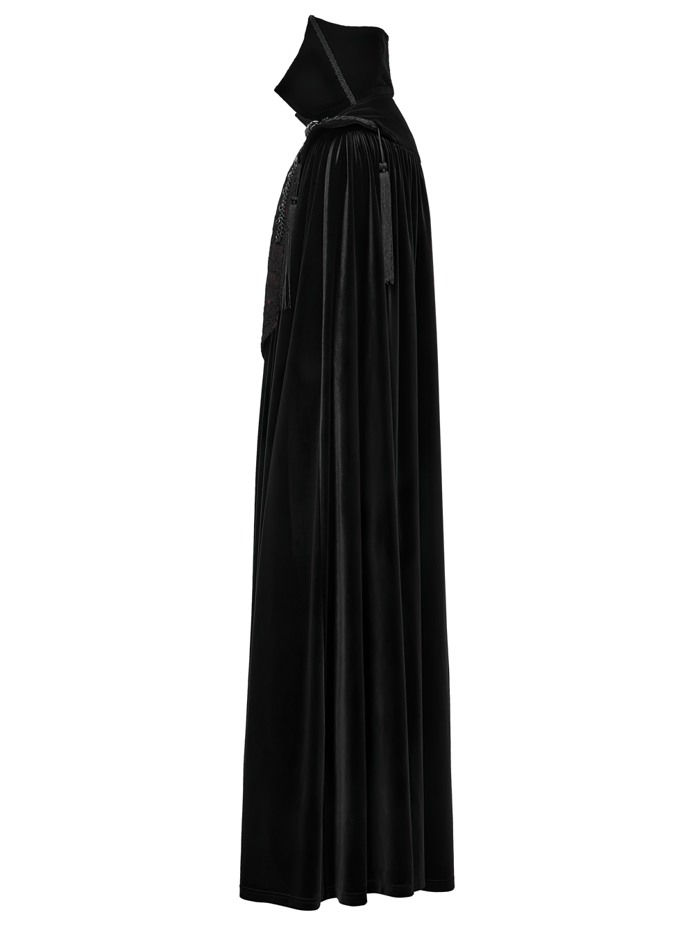 Victorian Gothic Vampire Velvet Cloak with High Collar