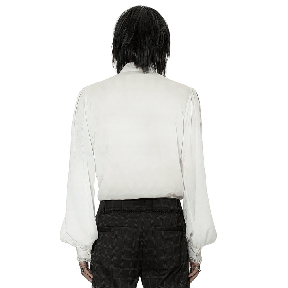 Victorian-Inspired Men's Silky Jacquard Dress Shirt