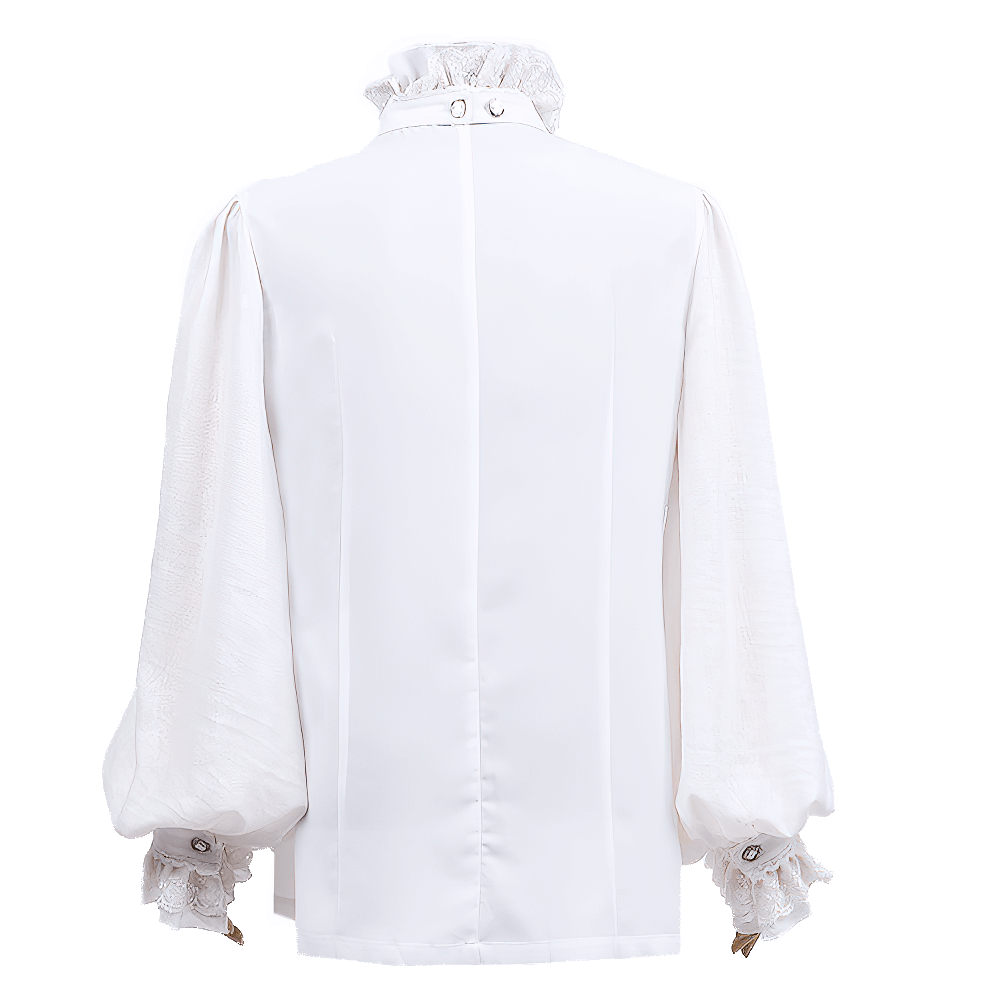 Victorian Inspired White Ruffle Dress Shirt for Men