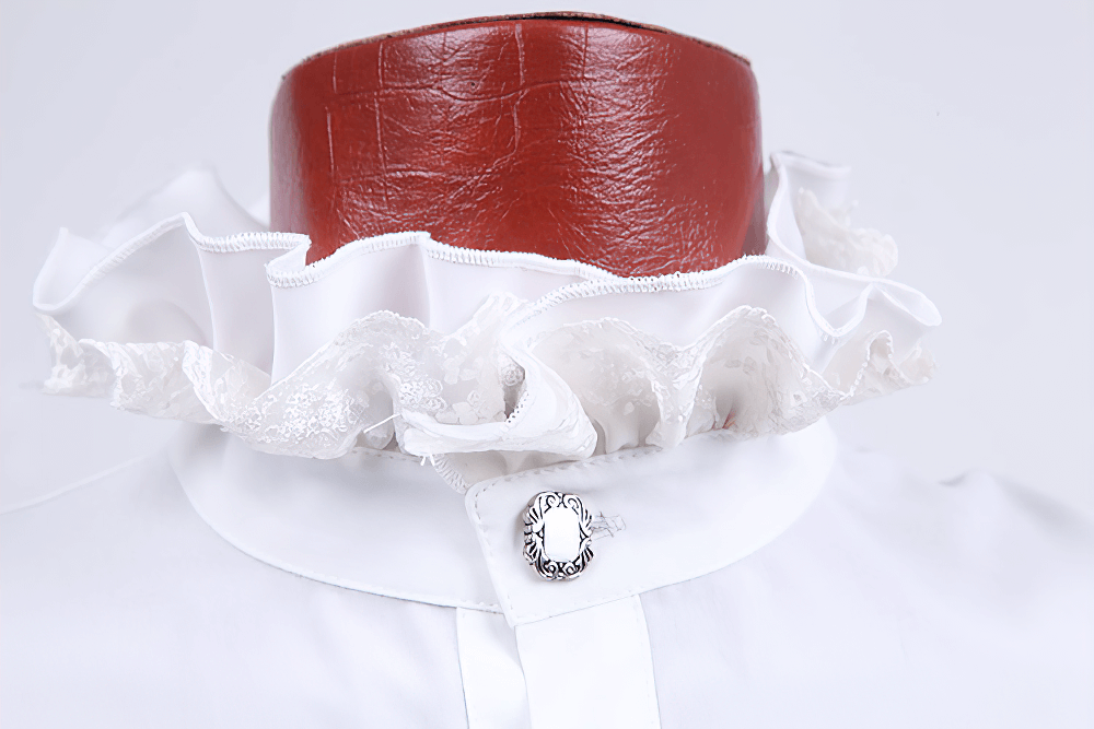 Victorian Inspired White Ruffle Dress Shirt for Men