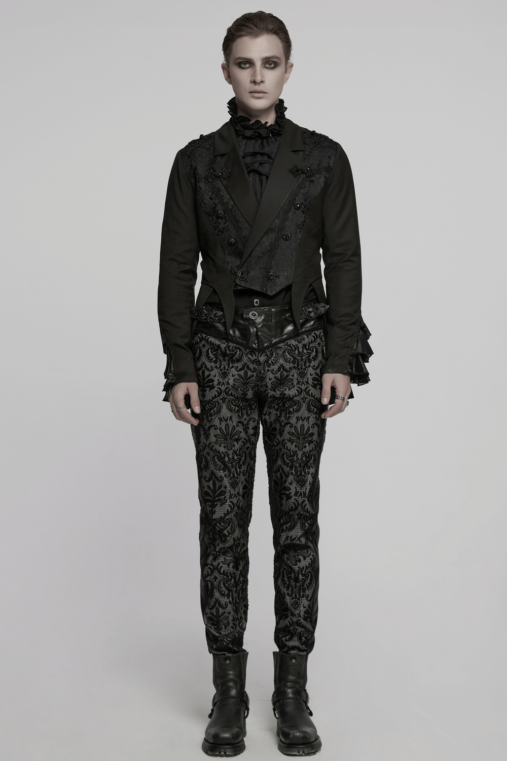 Victorian Jacquard Lapel Gothic Men's Tailcoat Jacket