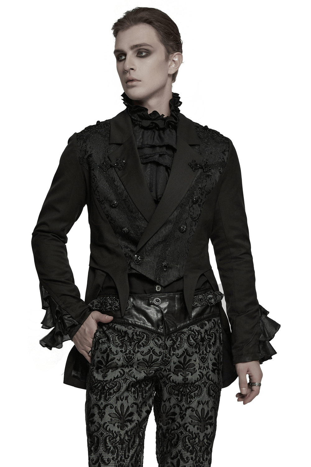 Victorian Jacquard Lapel Gothic Men's Tailcoat Jacket