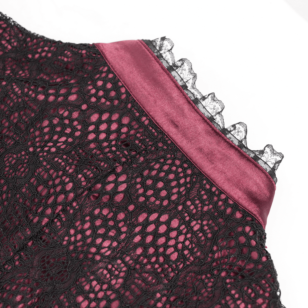 Victorian Lace Ruffled Gothic Cape with Corset Detail