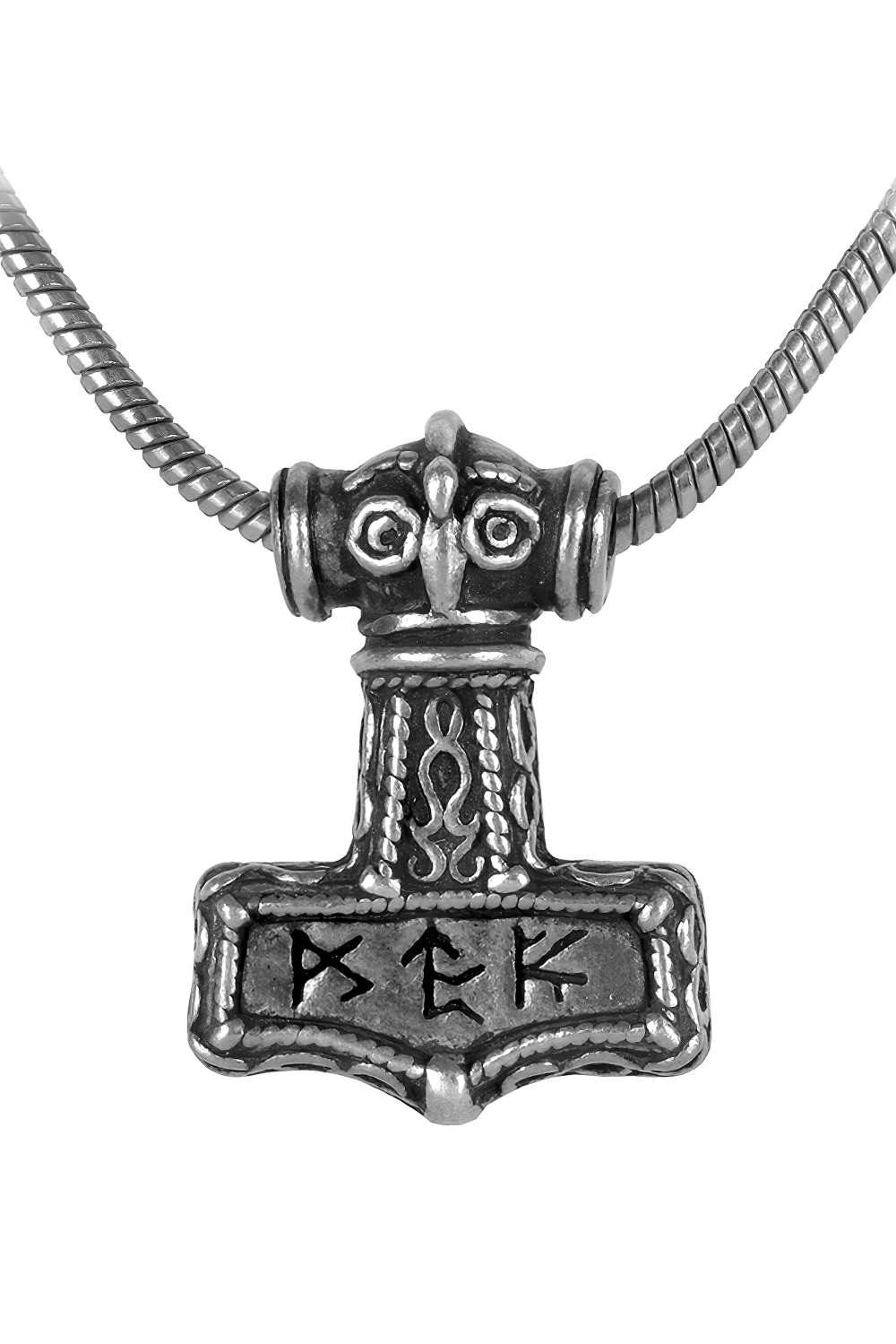Viking Thor's Hammer Pendant with Bindrune Design