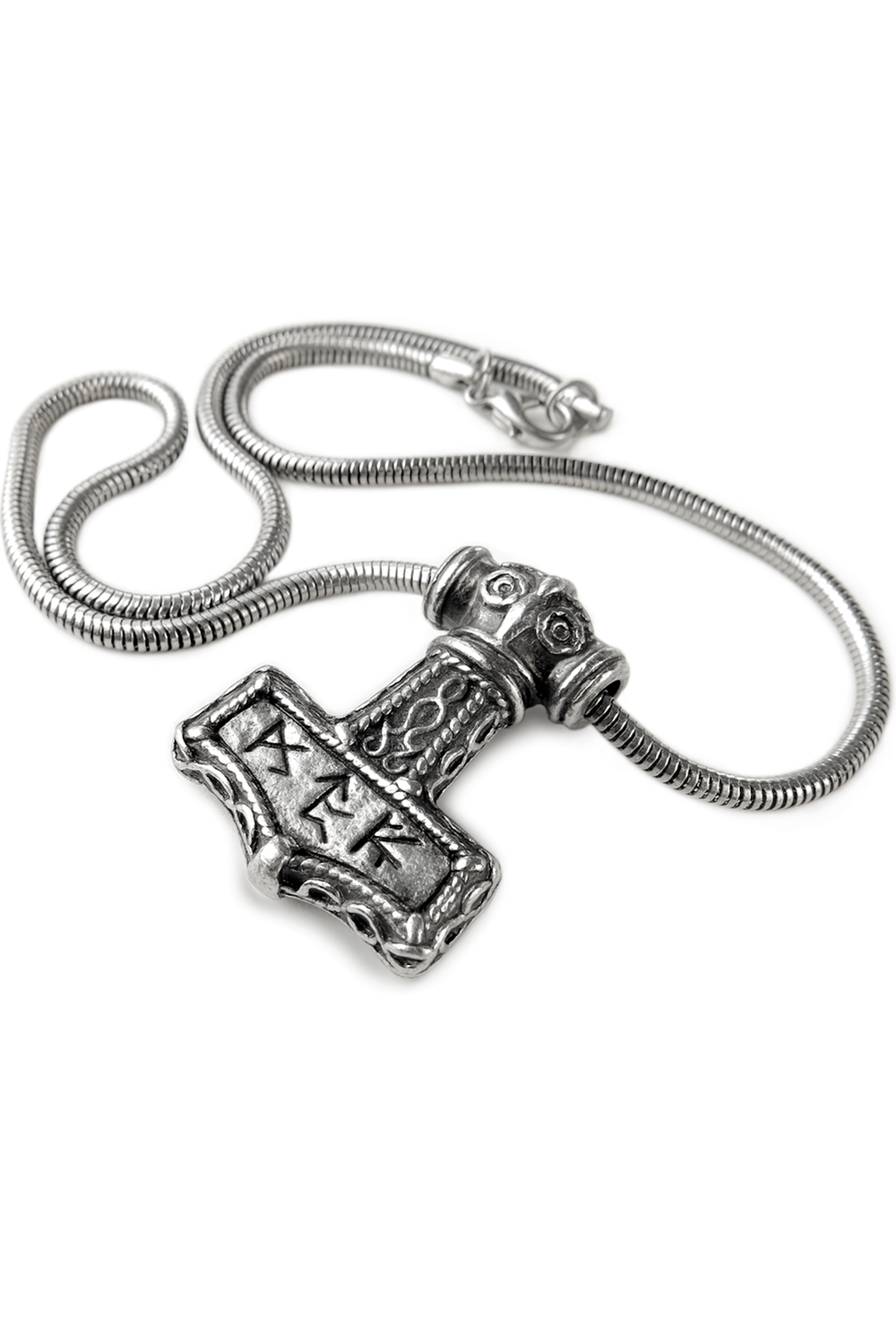 Viking Thor's Hammer Pendant with Bindrune Design