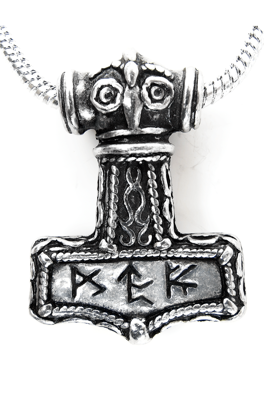 Viking Thor's Hammer Pendant with Bindrune Design