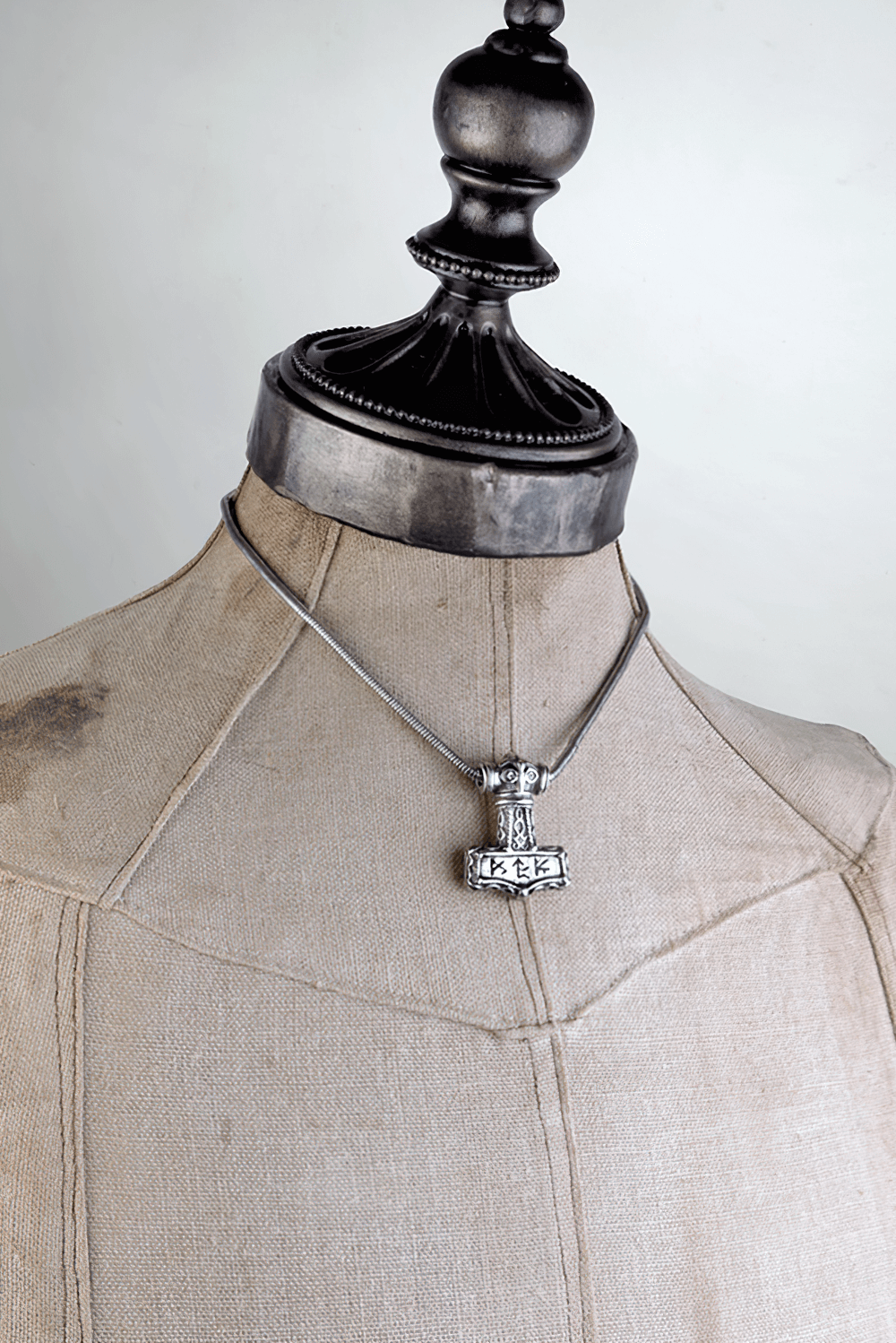 Viking Thor's Hammer Pendant with Bindrune Design