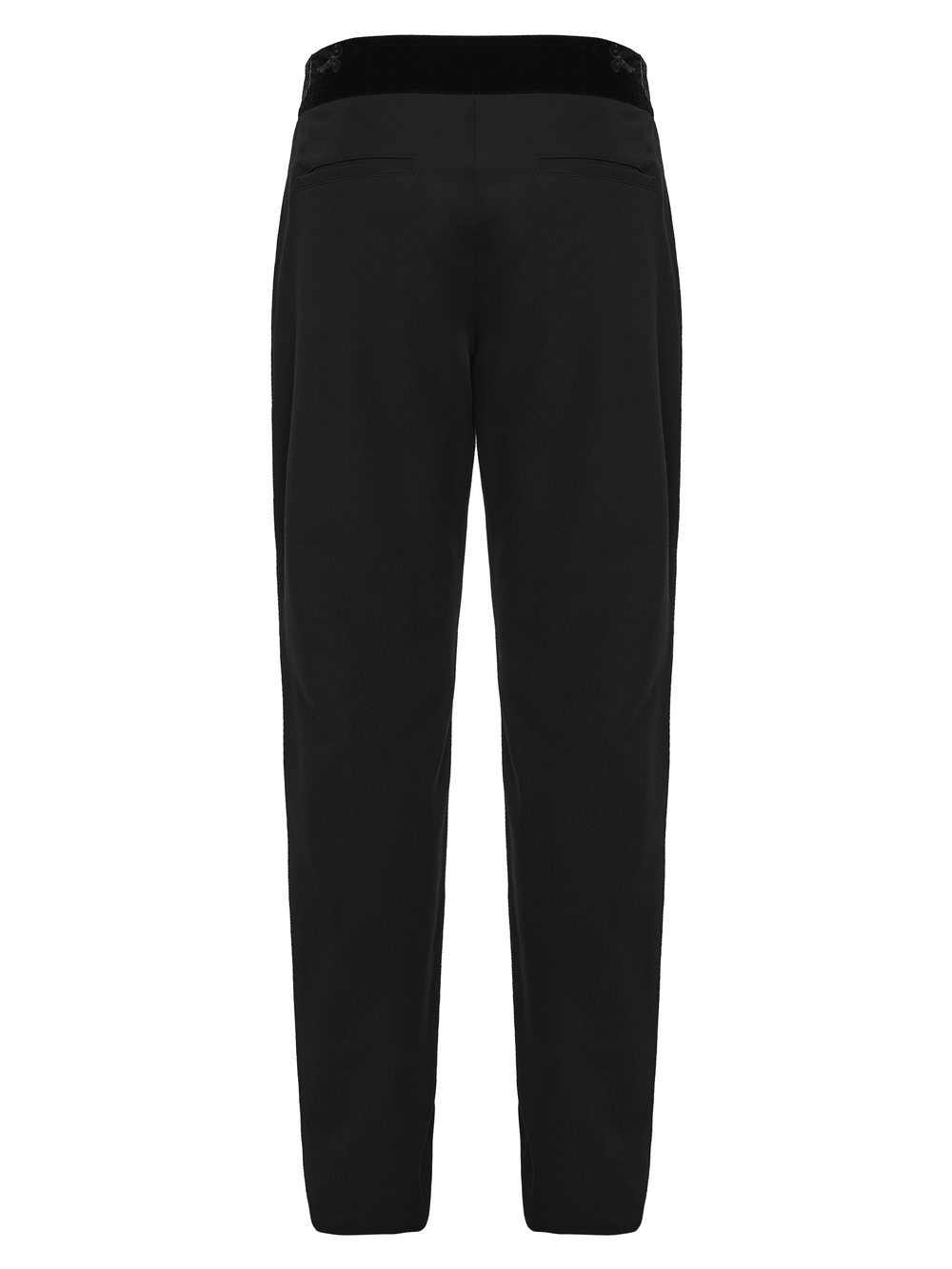 Vintage Black Gothic Pants with Velvet Embroidered Waist