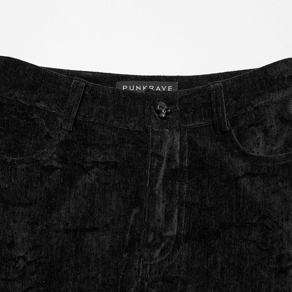 Wasteland Black Tassel Flare Pants with Velvet Detailing