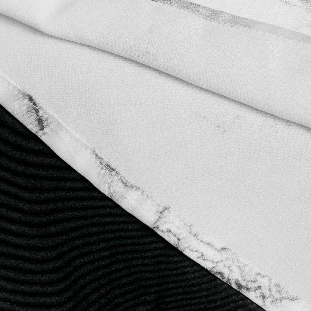 White Gothic Marble Shirt with Lace Ruffle Bib