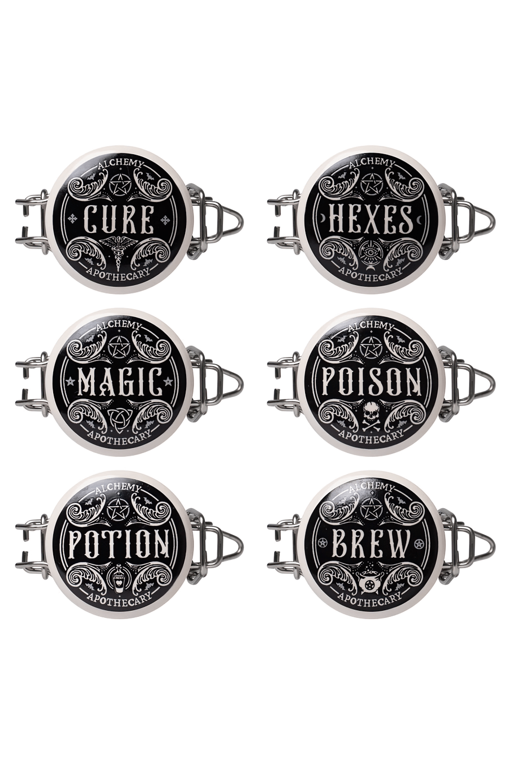 Witch's Brew and Hexes Apothecary Spice Jars Set