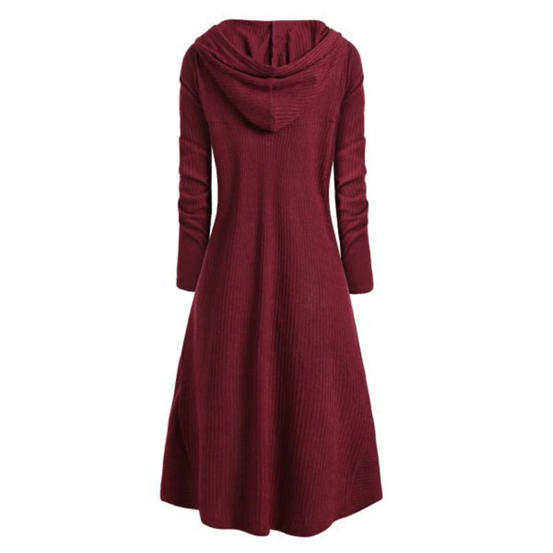 EU SALE of Women Hoodies Coat Dress / Long Sleeve 6 Color Pullover Dresses in Gothic