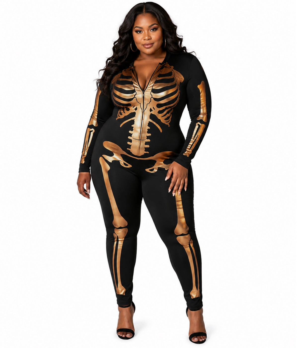 Antique Gold Skeleton Bodysuit Costume