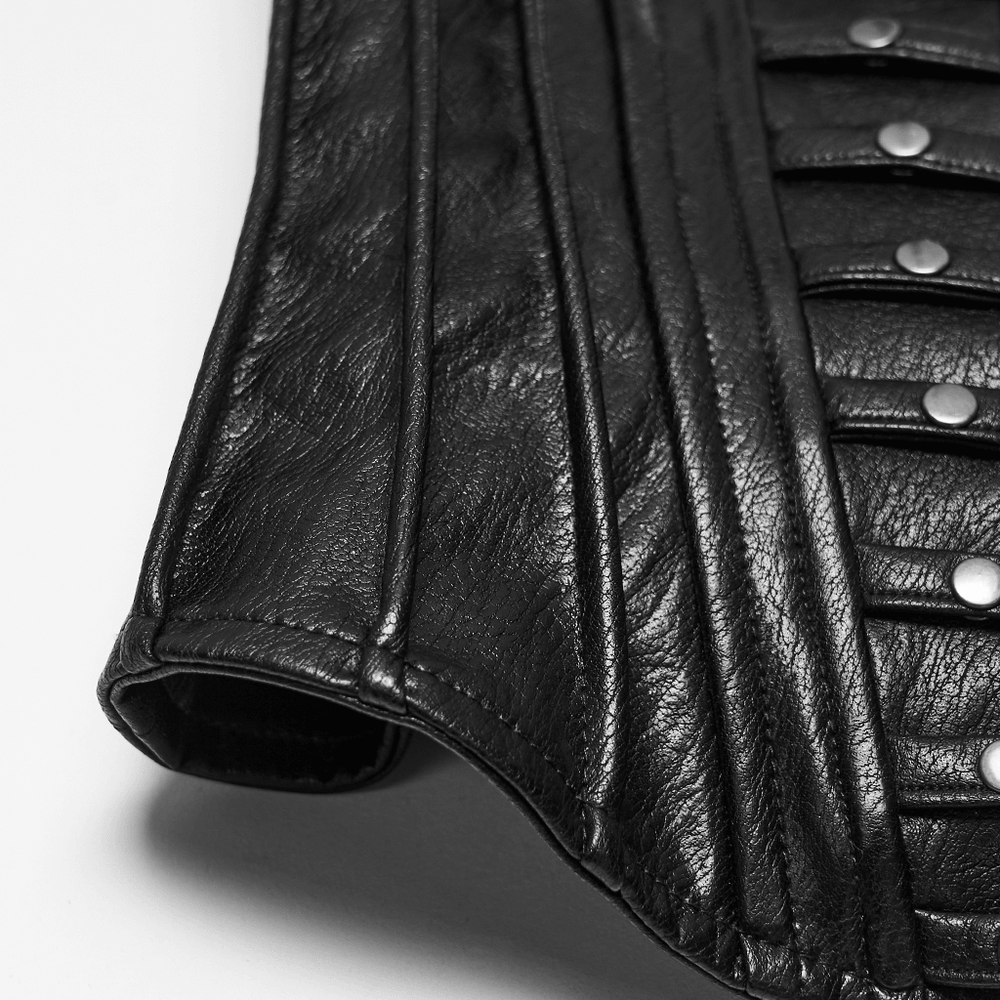 Women's Cyberpunk Faux Leather Underbust Corset
