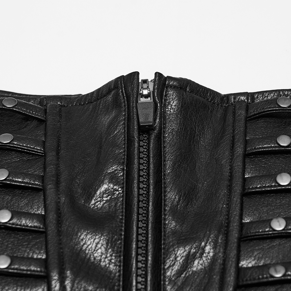 Women's Cyberpunk Faux Leather Underbust Corset
