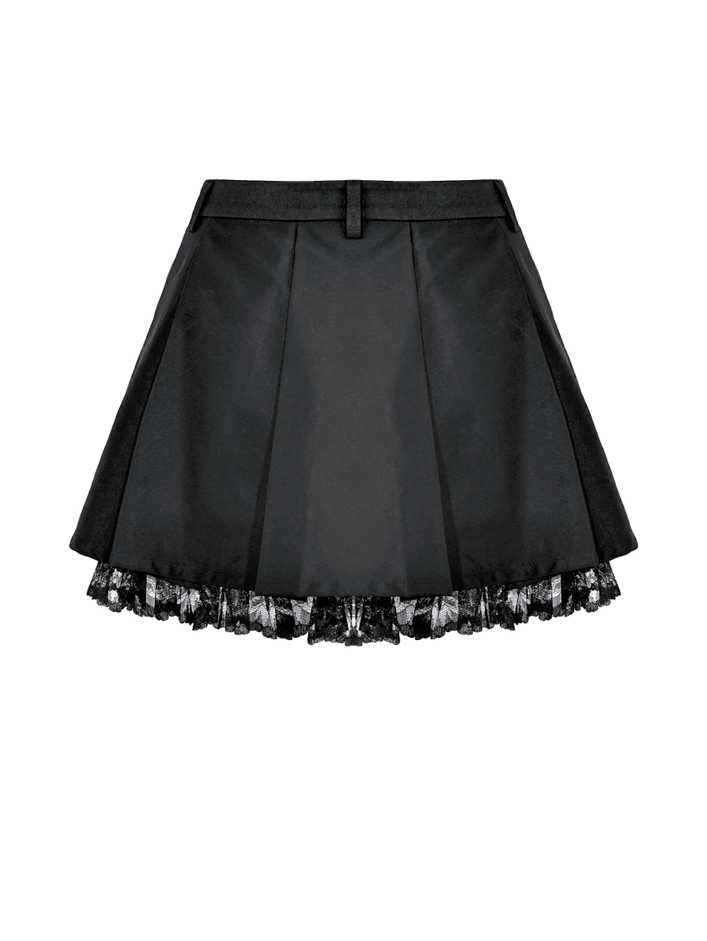 Women's Gothic Buckle Pleated Lace Mini Skirt
