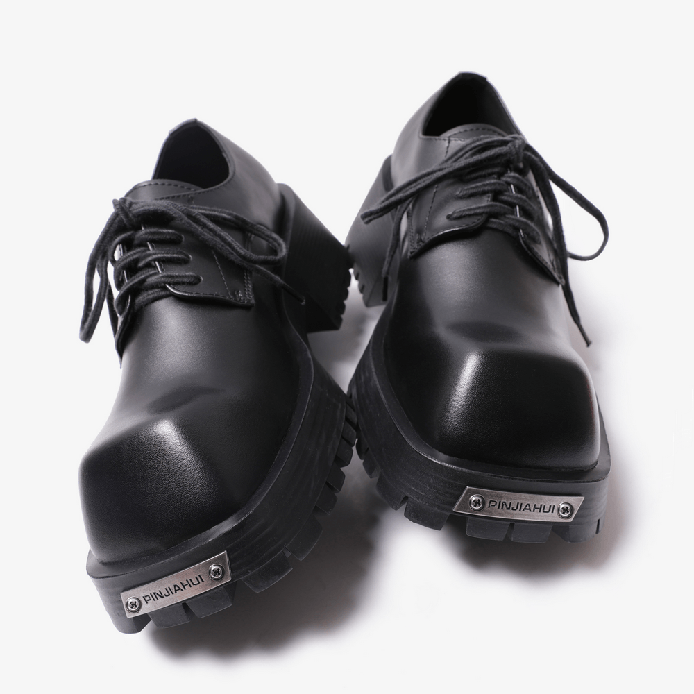 Women's Gothic Chunky Derby Shoes with Square Toe