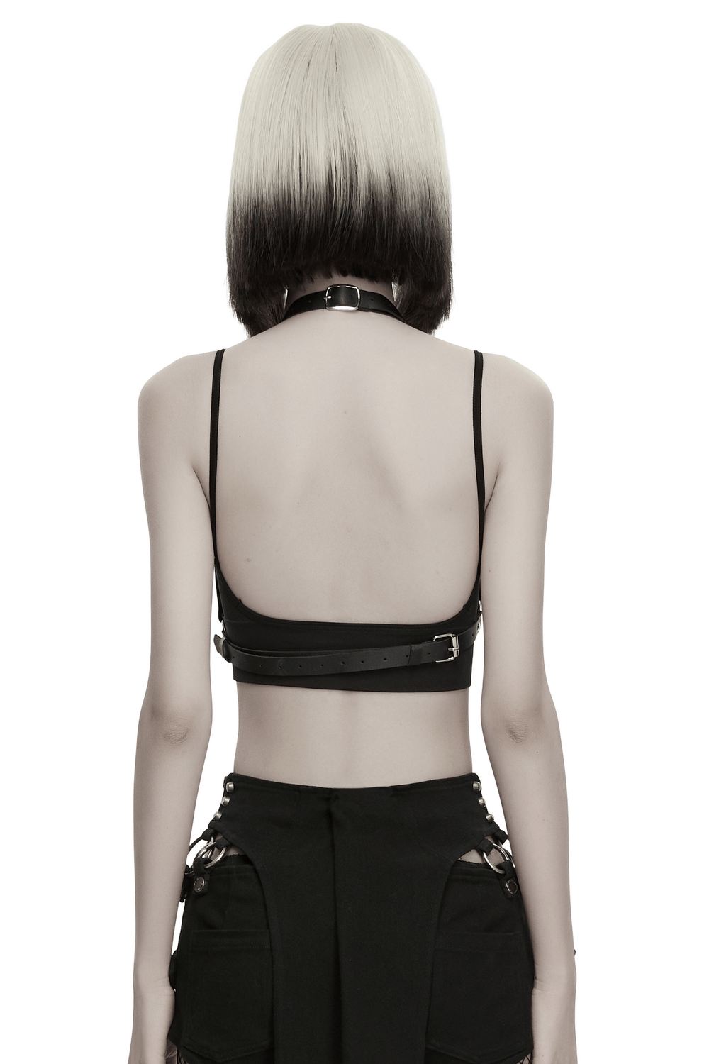 Women's Gothic Cross Harness with Studded Ring Straps