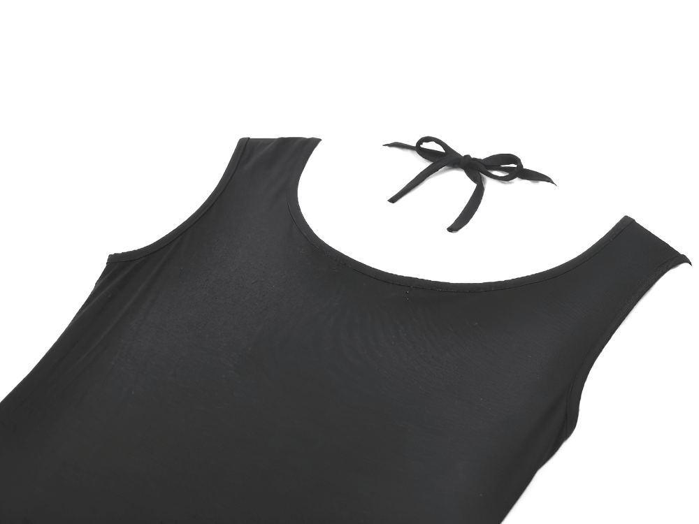 Women's Gothic Cutout Halter Top with Spider Charm