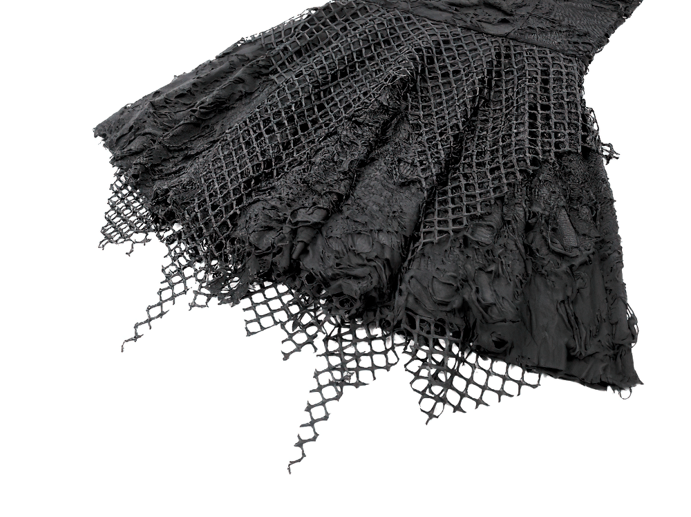 Women's Gothic Distressed Mesh Chain Mini Dress