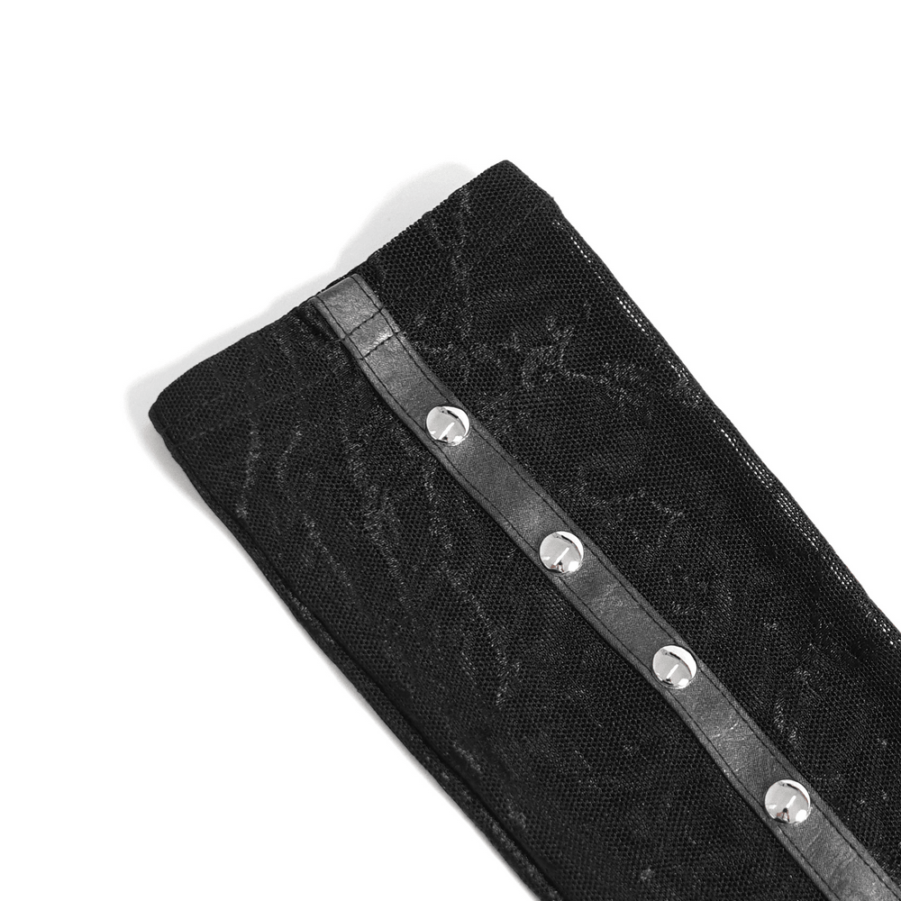 Women's Gothic Lace Arm Sleeves with Spike Stud Cuffs