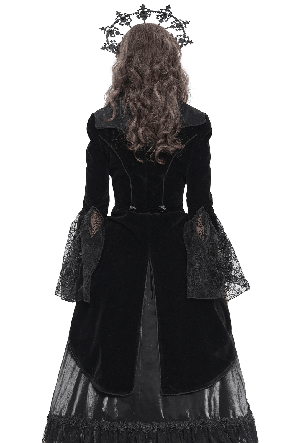 Women's Gothic Lace Bell Sleeve Tailcoat Jacket