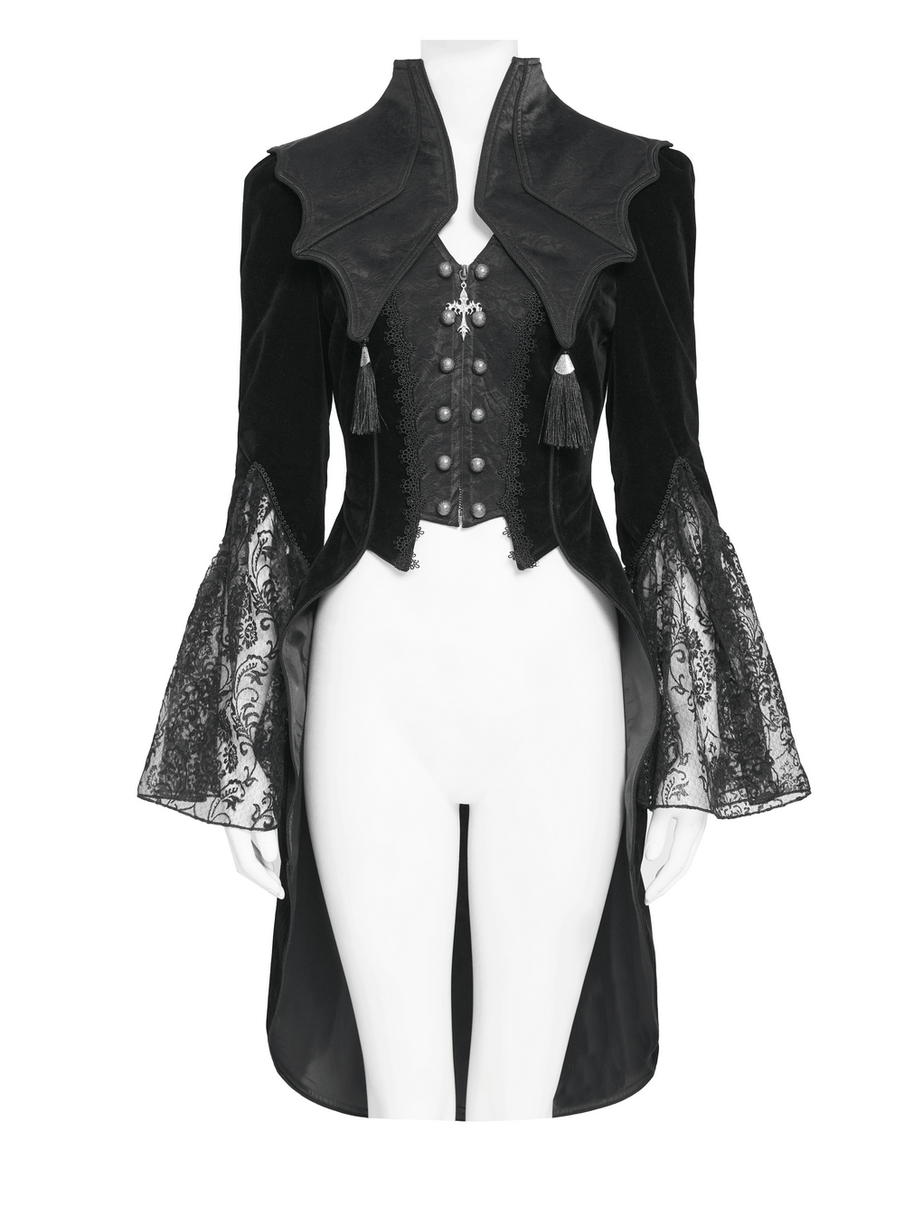 Women's Gothic Lace Bell Sleeve Tailcoat Jacket
